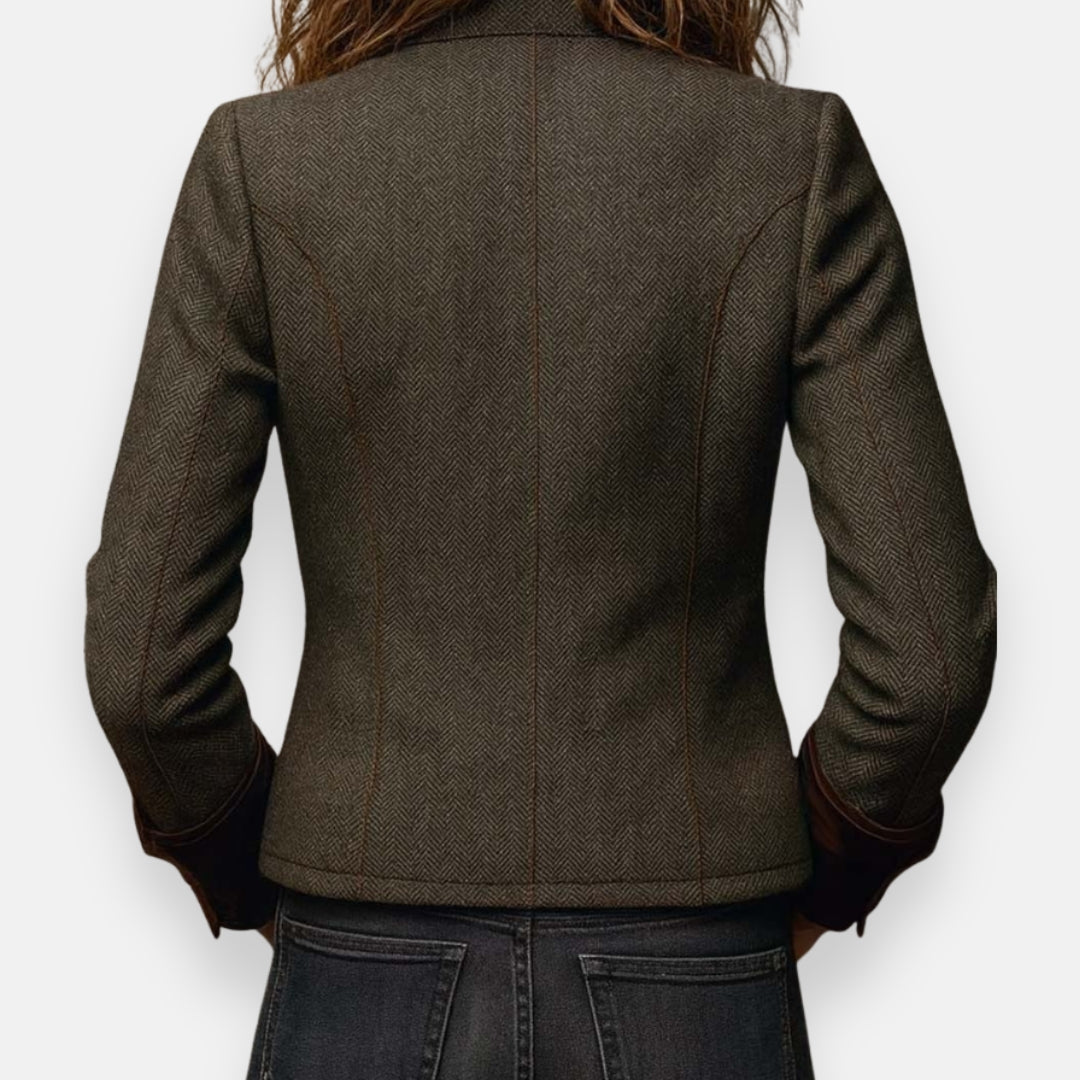 Women’s Herringbone Tweed-Look Jacket