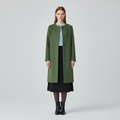 Women's Collarless Longline Coat