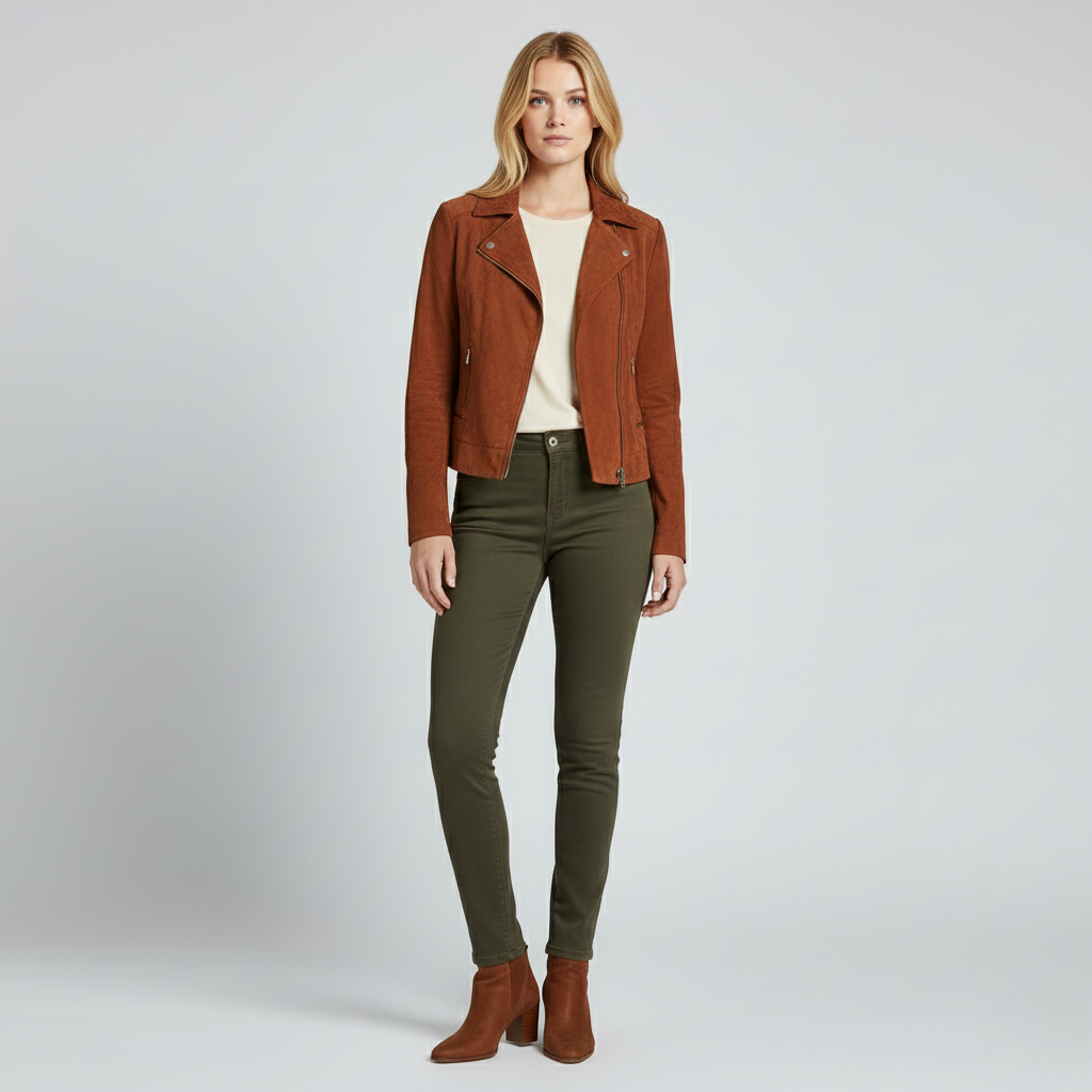 Women's Faux-Suede Moto Jacket