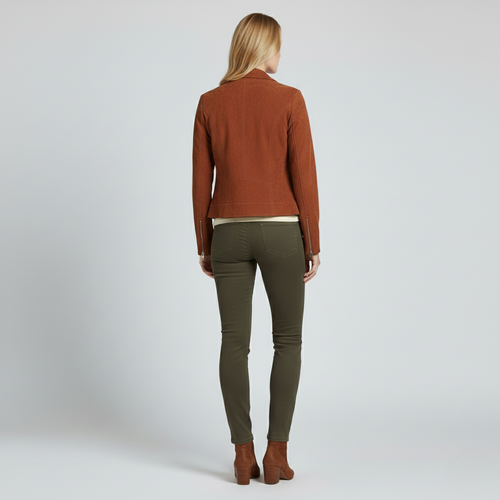 Women's Faux-Suede Moto Jacket