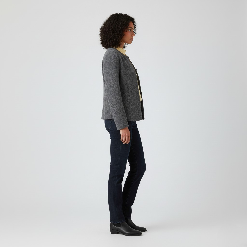 Women's Collarless Tailored Jacket