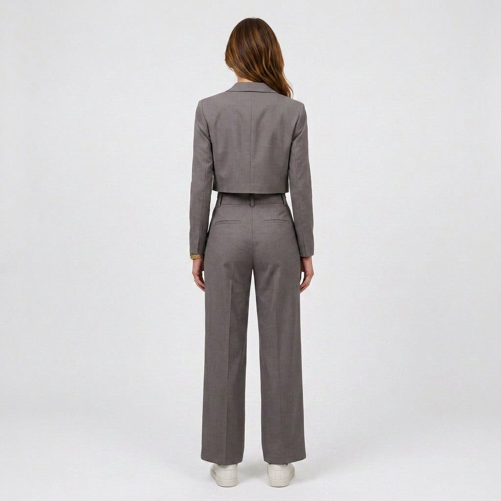 Women Cropped Blazer and Pants Set