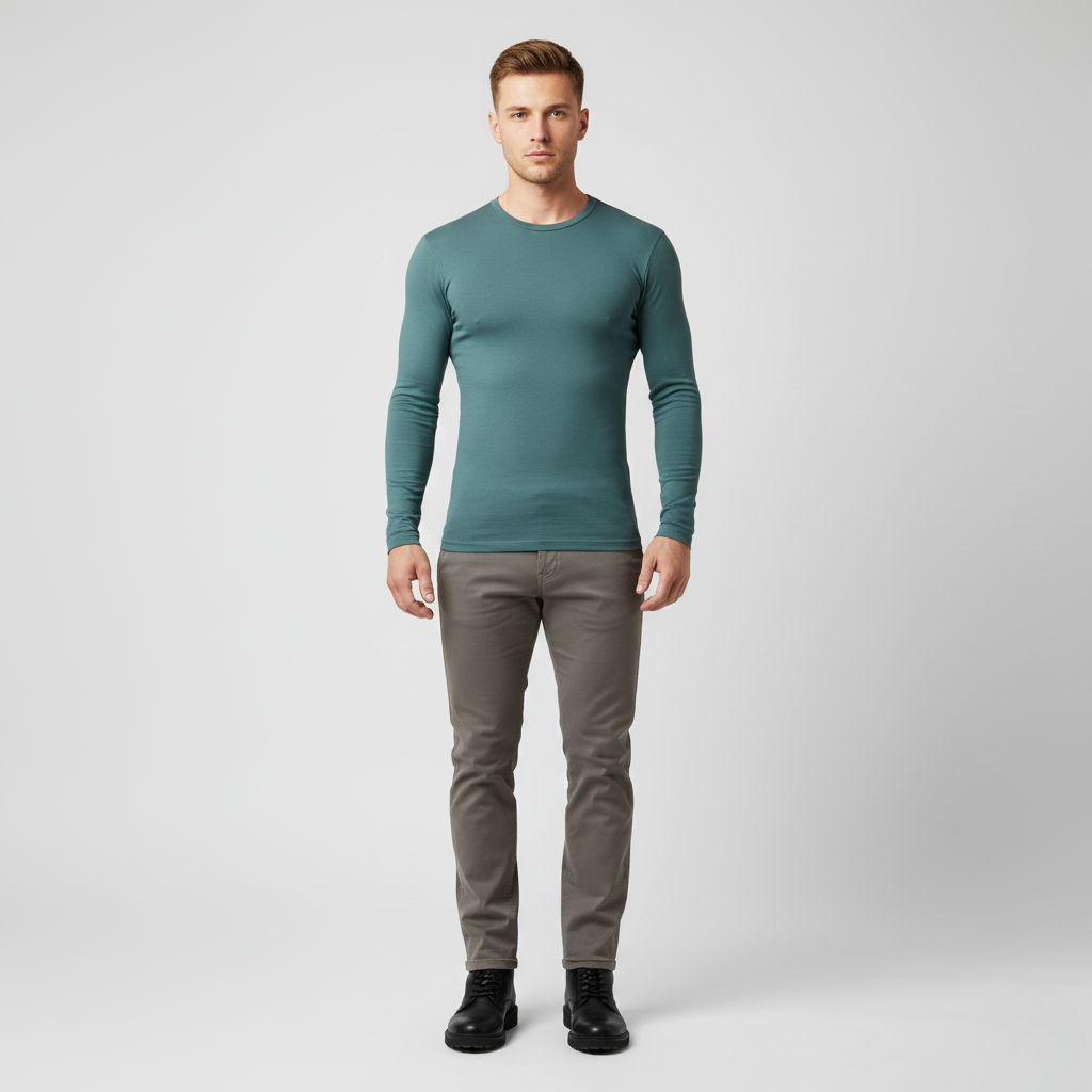 Men's Ribbed Crewneck Knit Top