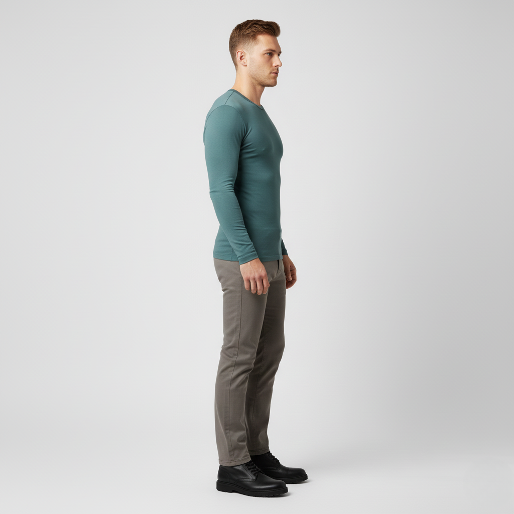 Men's Ribbed Crewneck Knit Top
