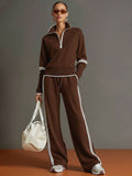 Women's Two-Piece Half-Zip Knit Lounge Set