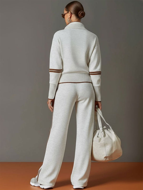 Women's Two-Piece Half-Zip Knit Lounge Set