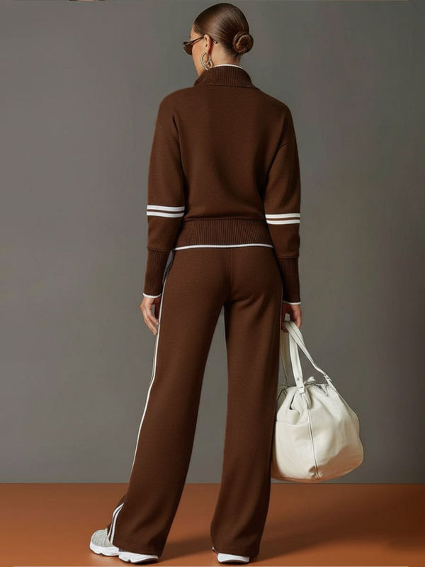 Women's Two-Piece Half-Zip Knit Lounge Set