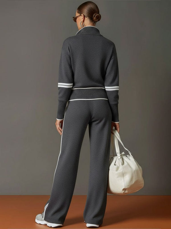 Women's Two-Piece Half-Zip Knit Lounge Set