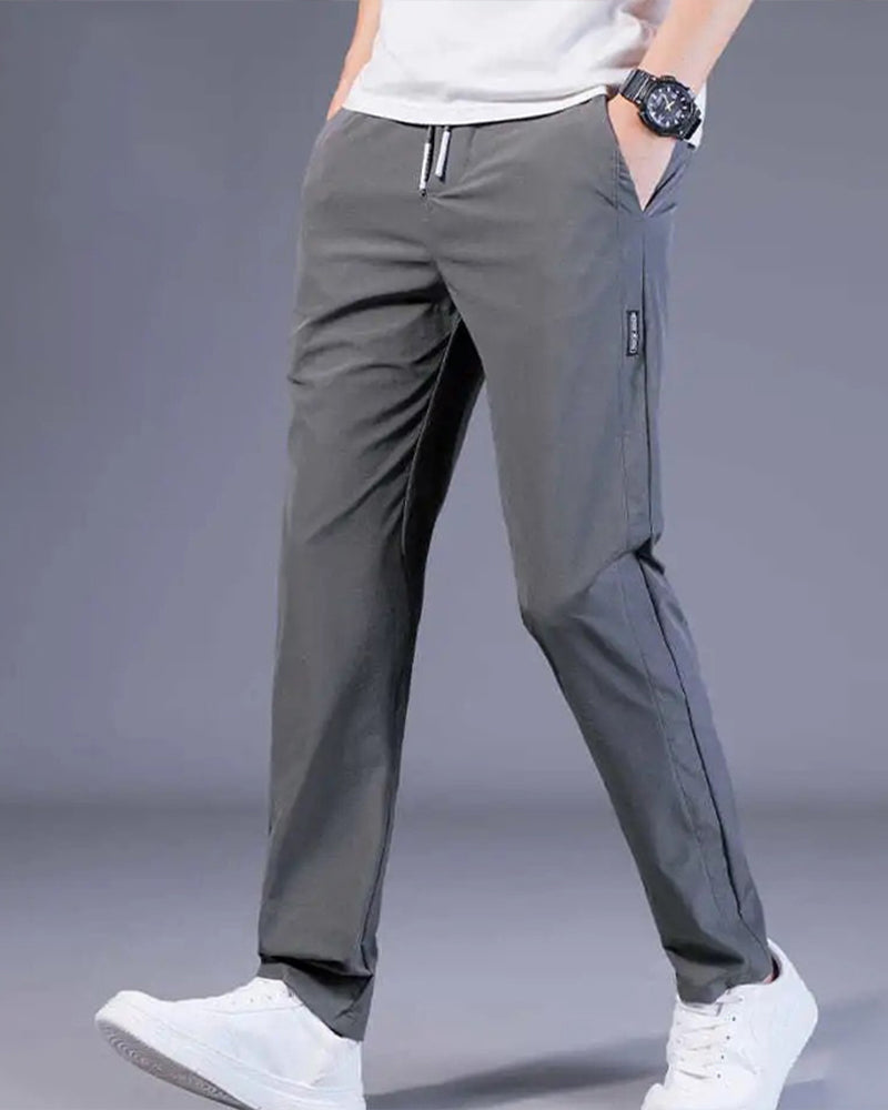 Men's Slim-Fit Tapered Joggers with Drawstring Waist