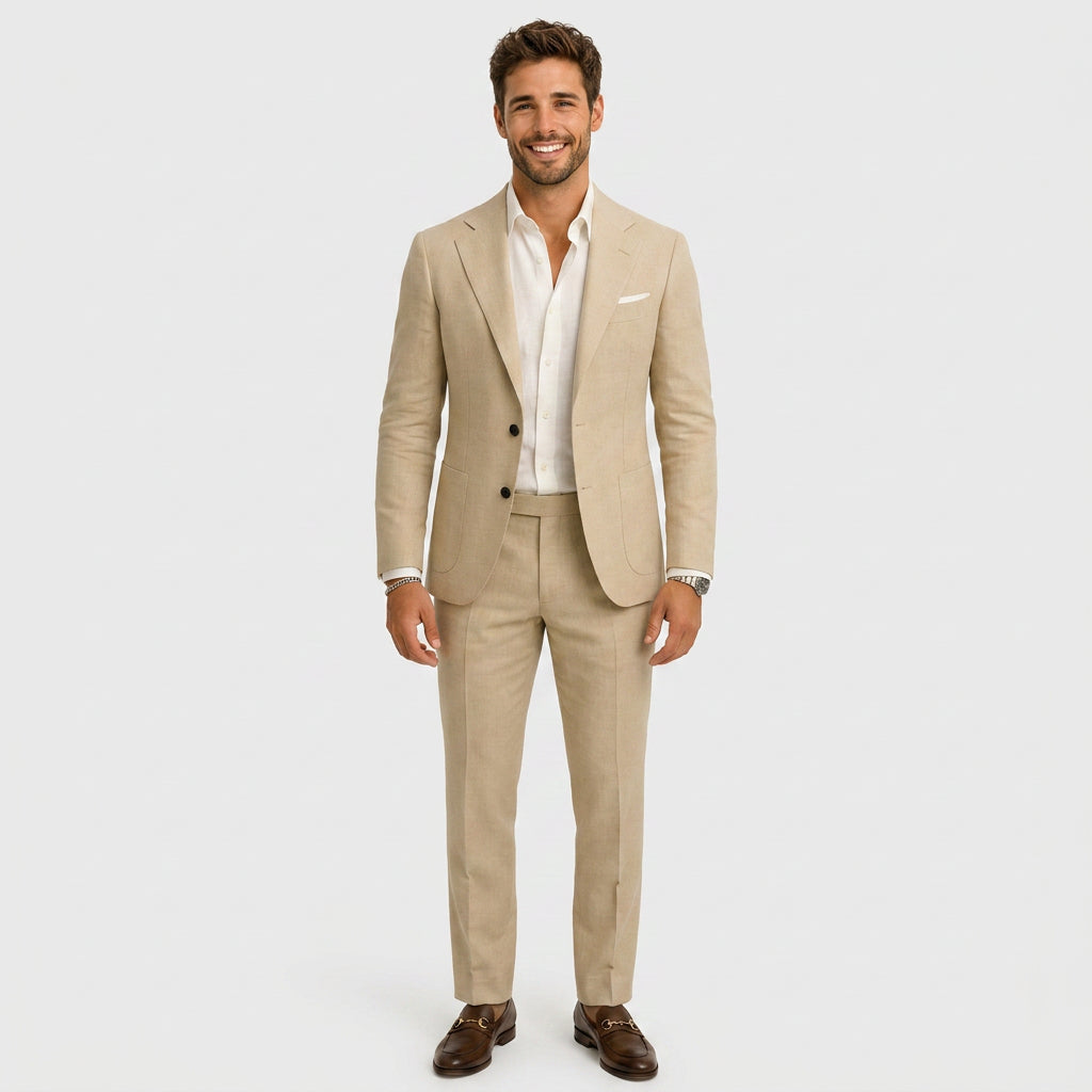 Men Suit with Tailored Blazer and Matching Trousers