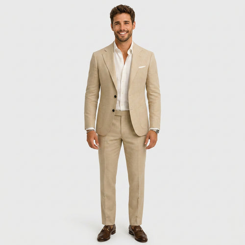 Men Suit with Tailored Blazer and Matching Trousers