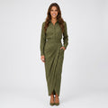 Women Wrap Midi Shirt Dress
