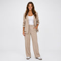 Women Blazer and Wide Leg Pants Set