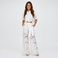 Women Floral Cutout Two Piece Set