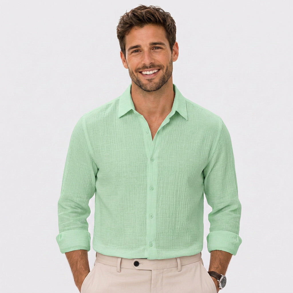 Men Textured Button Shirt