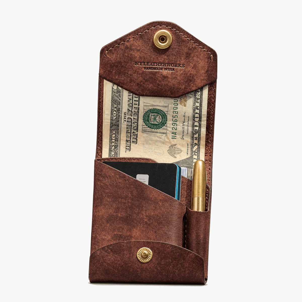 Men’s Vintage Faux Leather Snap Wallet