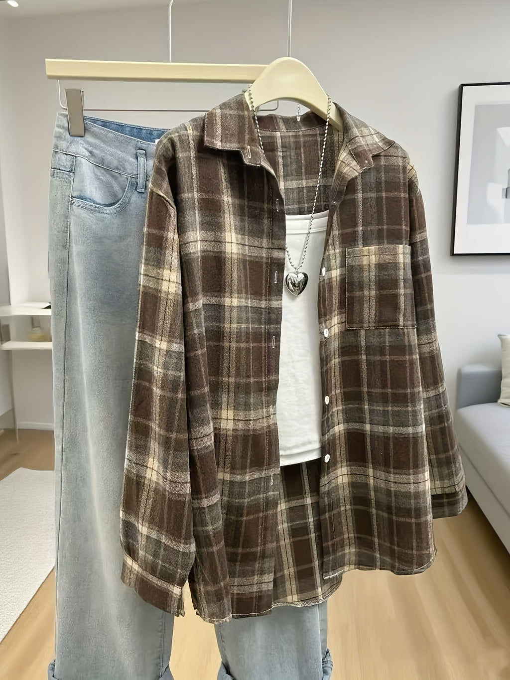Women’s Oversized Plaid Shirt