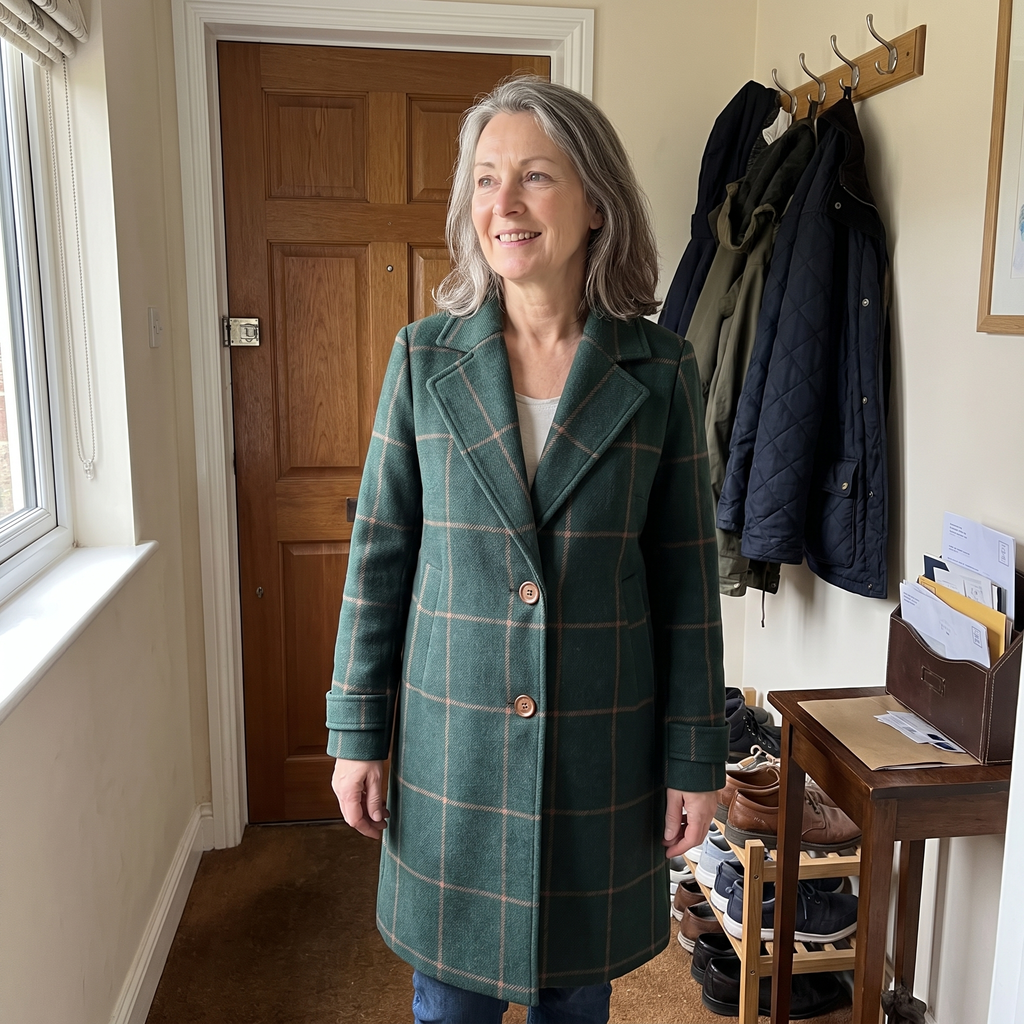 Women’s Grid Check Longline Coat
