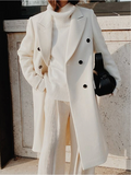 Women’s Minimalist Double-Breasted Longline Coat