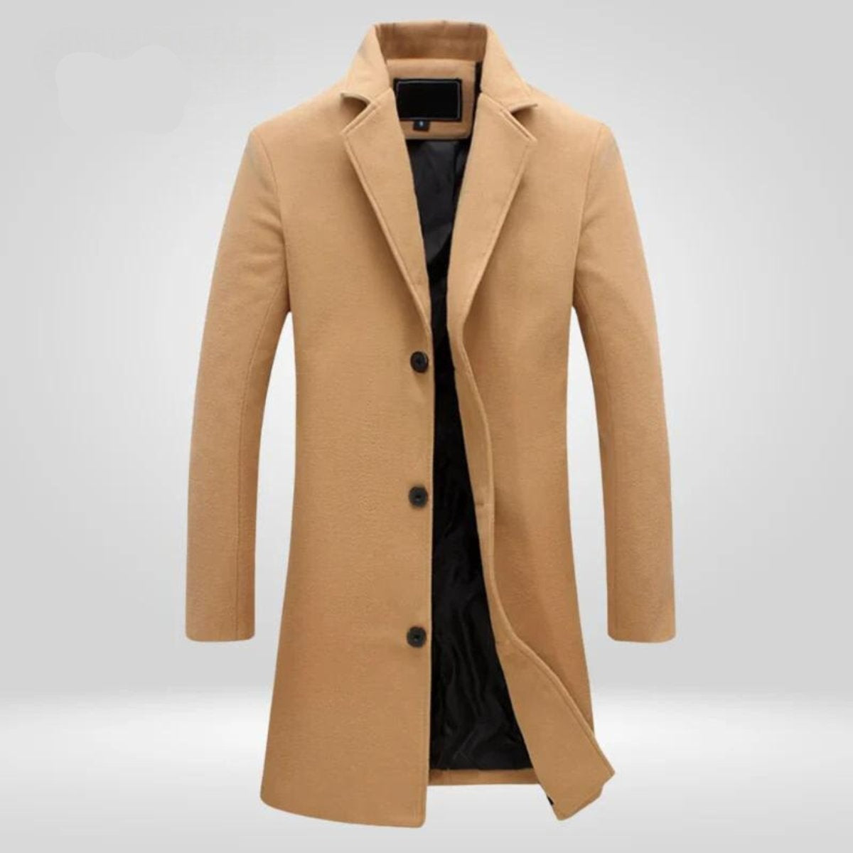 Men’s Longline Notched Lapel Overcoat