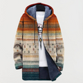 Men's Longline Zip-Up Hooded Cardigan Jacket