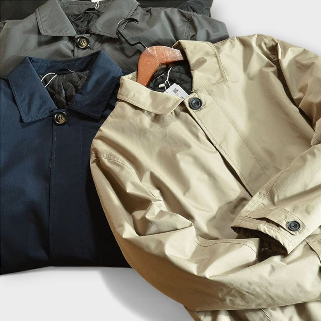 Men's Single-Breasted Longline Trench Coat