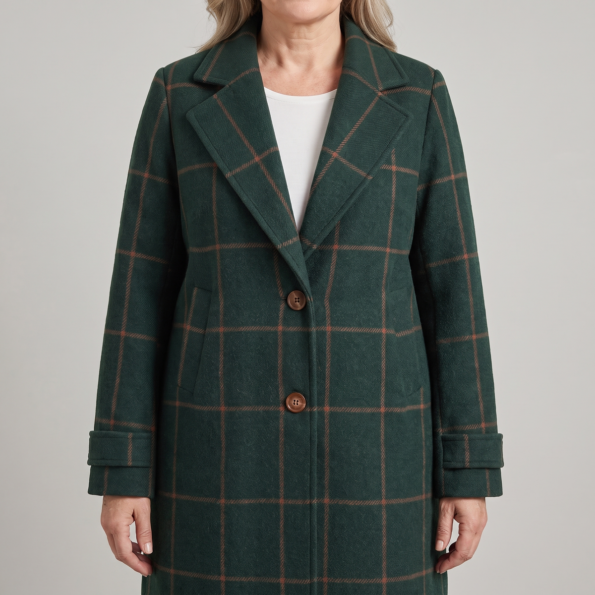 Women’s Grid Check Longline Coat