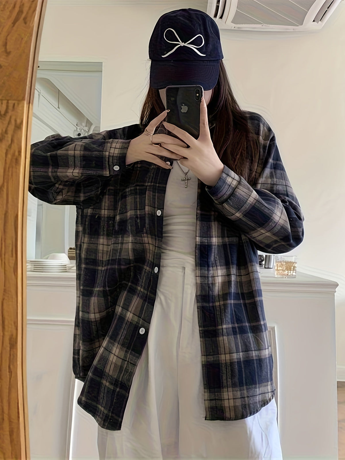 Women’s Oversized Plaid Shirt