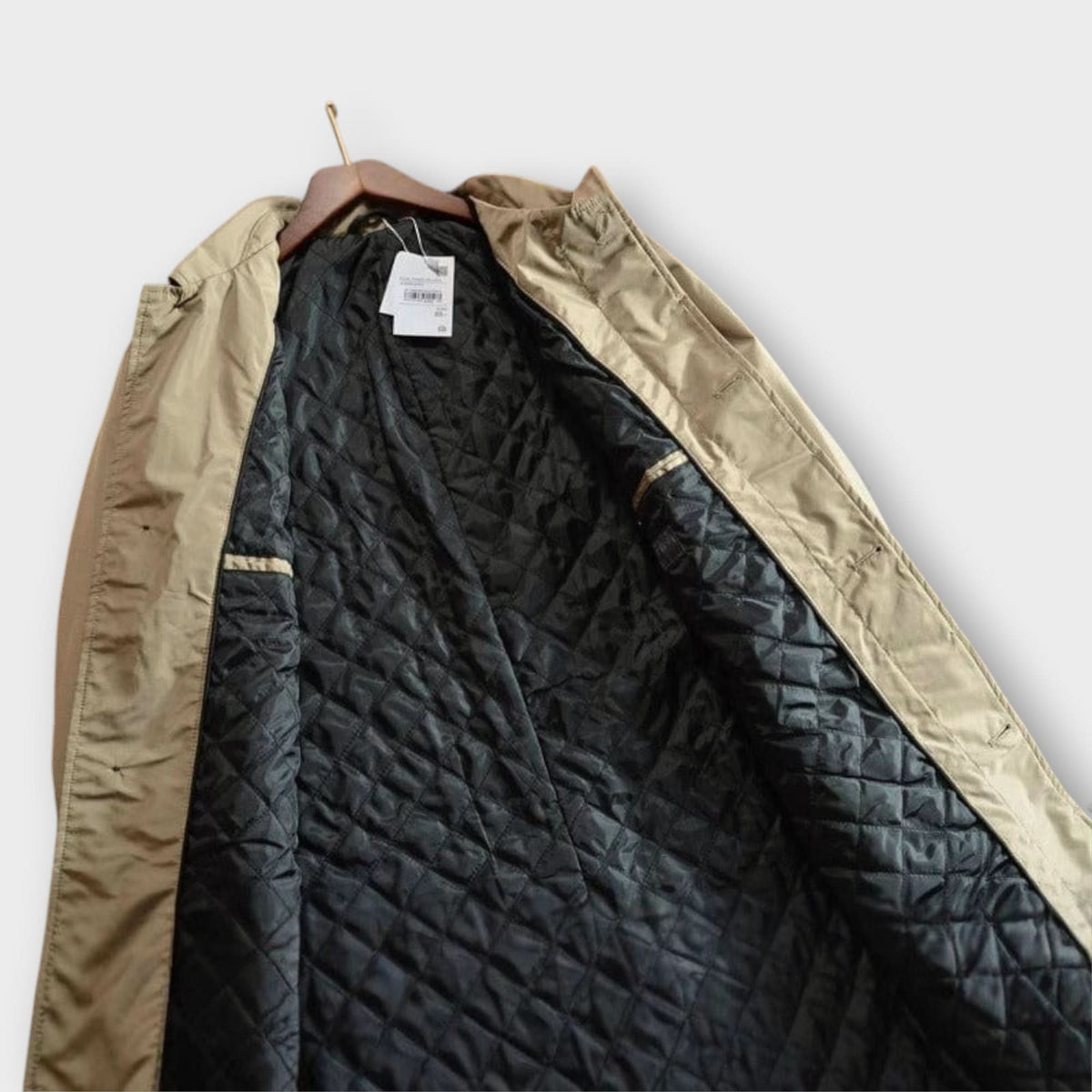 Men's Single-Breasted Longline Trench Coat