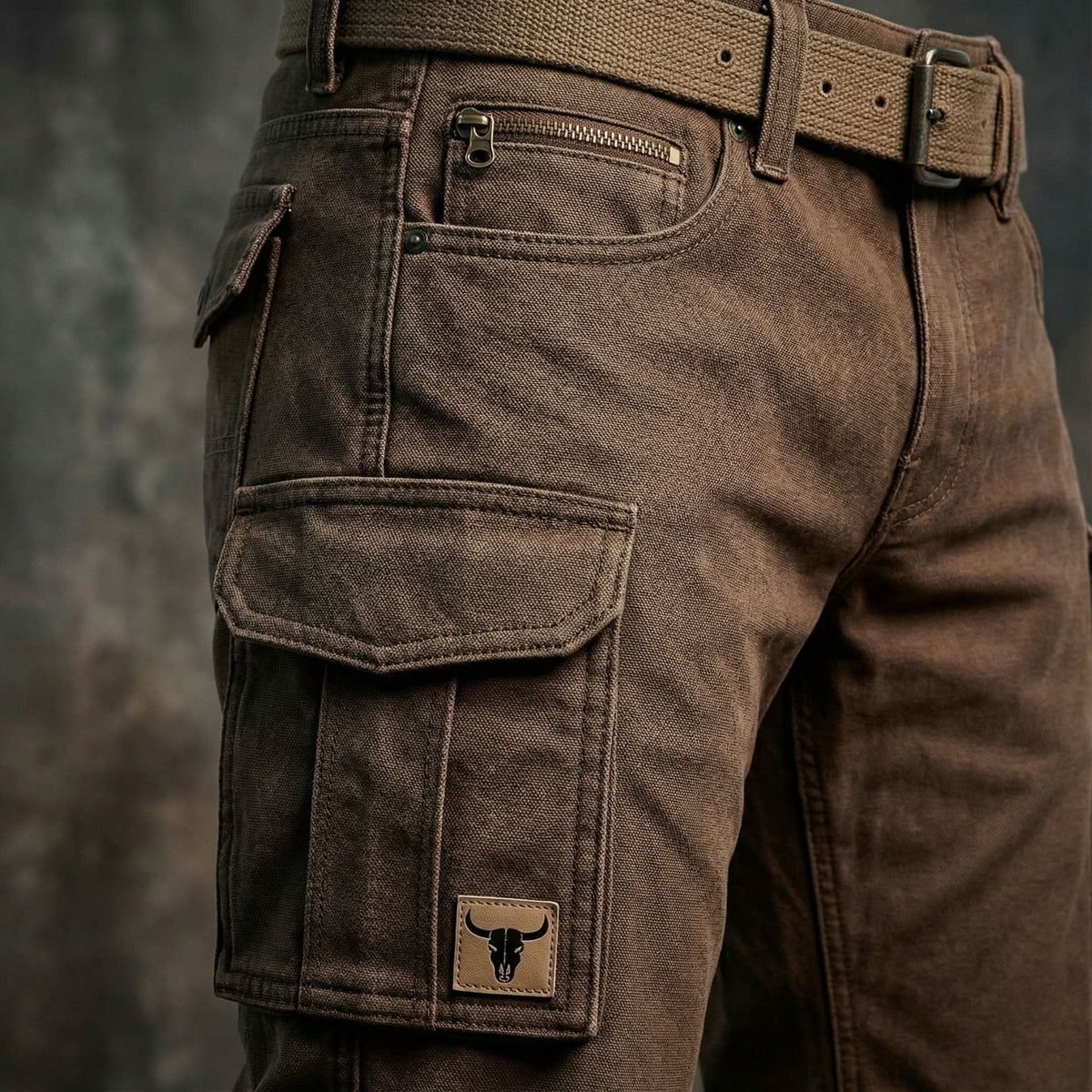 Men's Rugged Cargo Trousers with Flap Pocket Detail