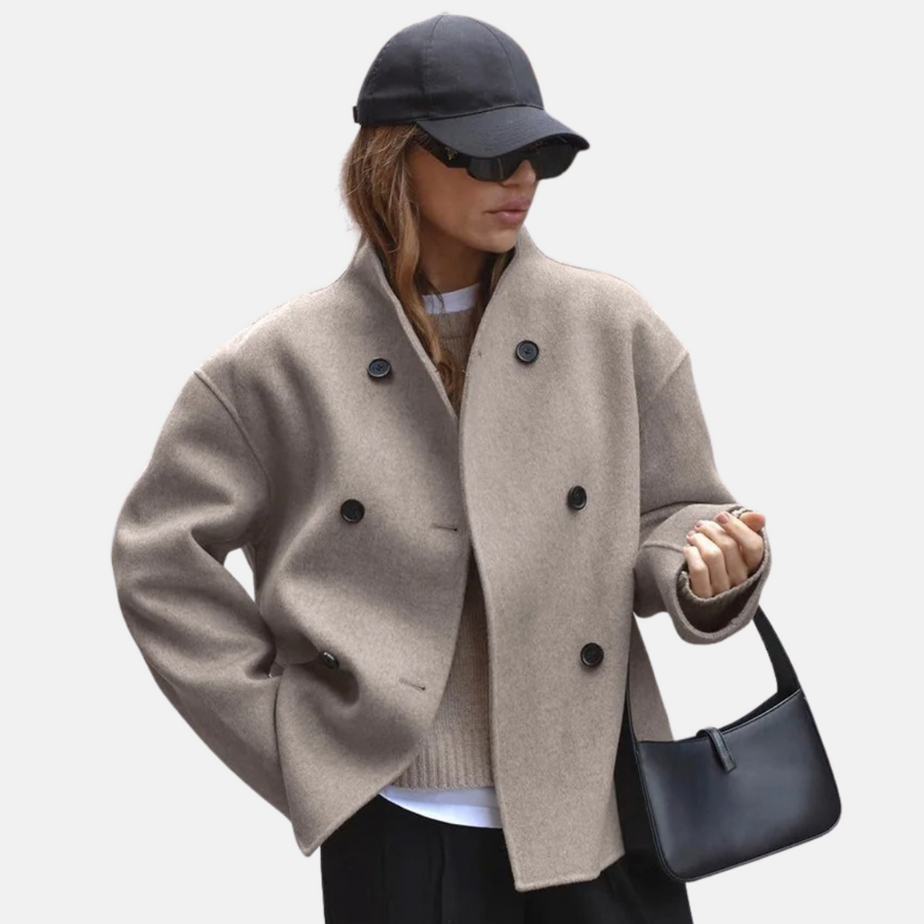 Women’s Stand Collar Double-Breasted Short Coat