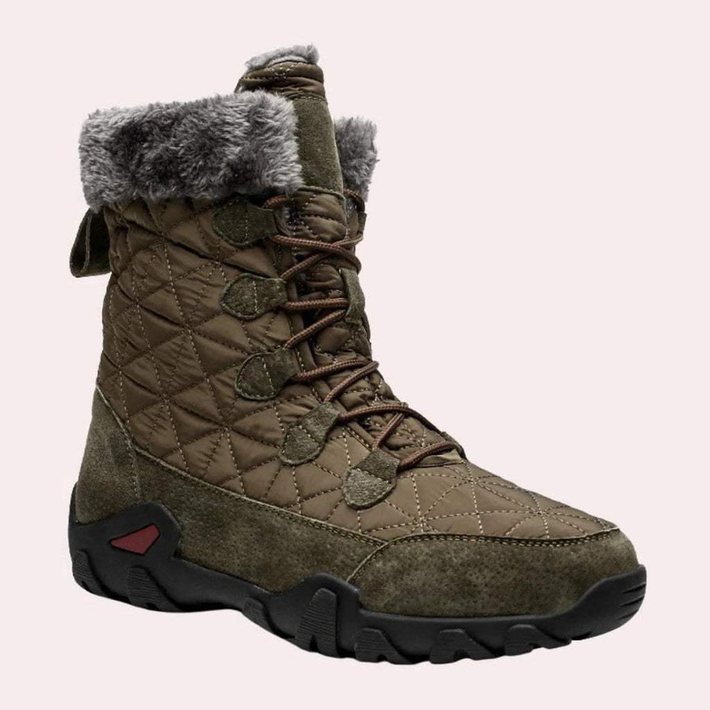 Men’s Quilted Faux Fur Lined Lace-Up Boots