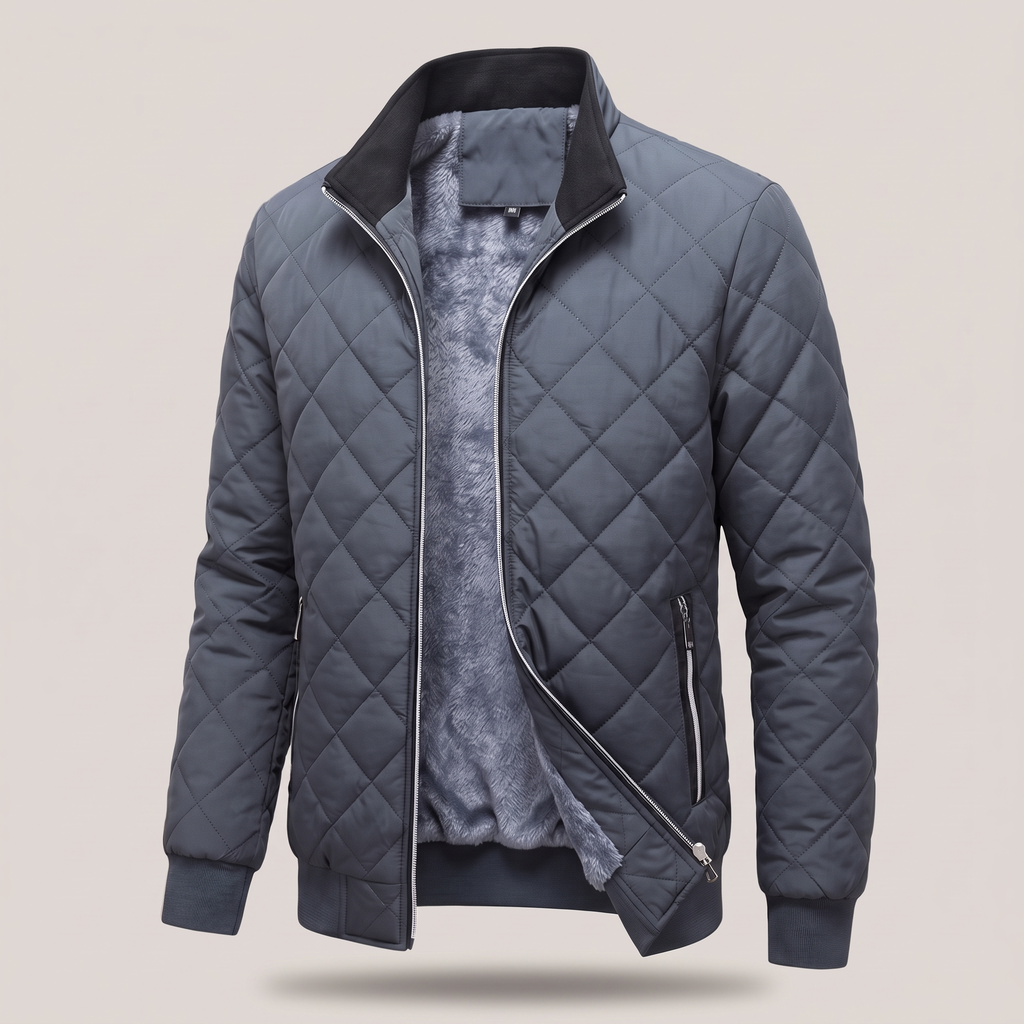 Men’s Diamond Quilted Bomber Jacket