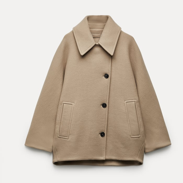 Women’s Oversized Wide Collar Short Coat