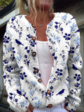 Women’s Printed Knit Button Cardigan