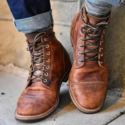 Men’s Vintage Cap Toe Lace-Up Service Boots