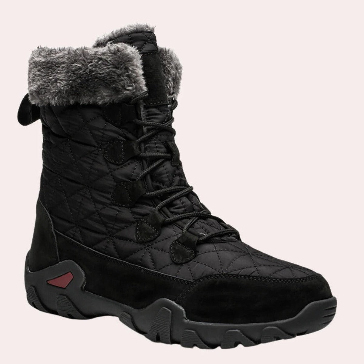 Men’s Quilted Faux Fur Lined Lace-Up Boots