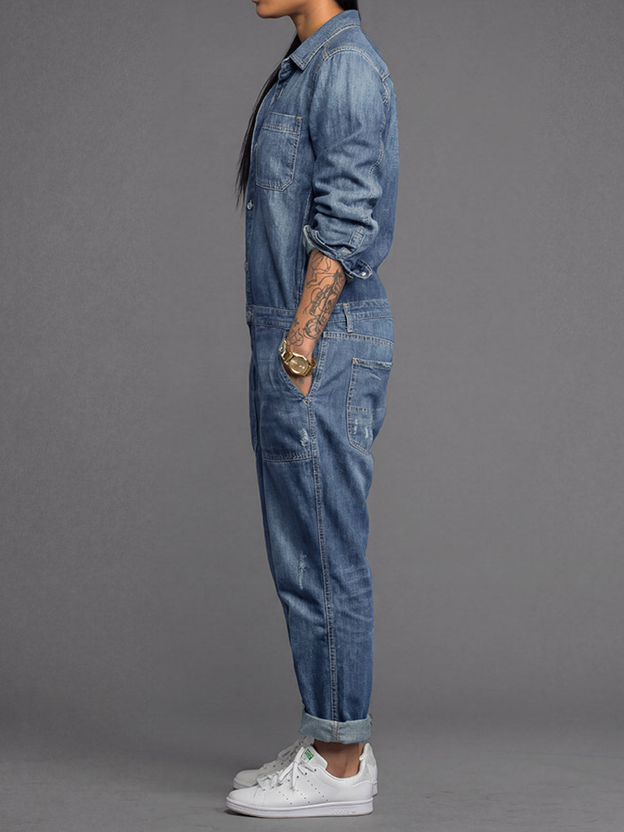 Women's Relaxed Denim Boiler Suit