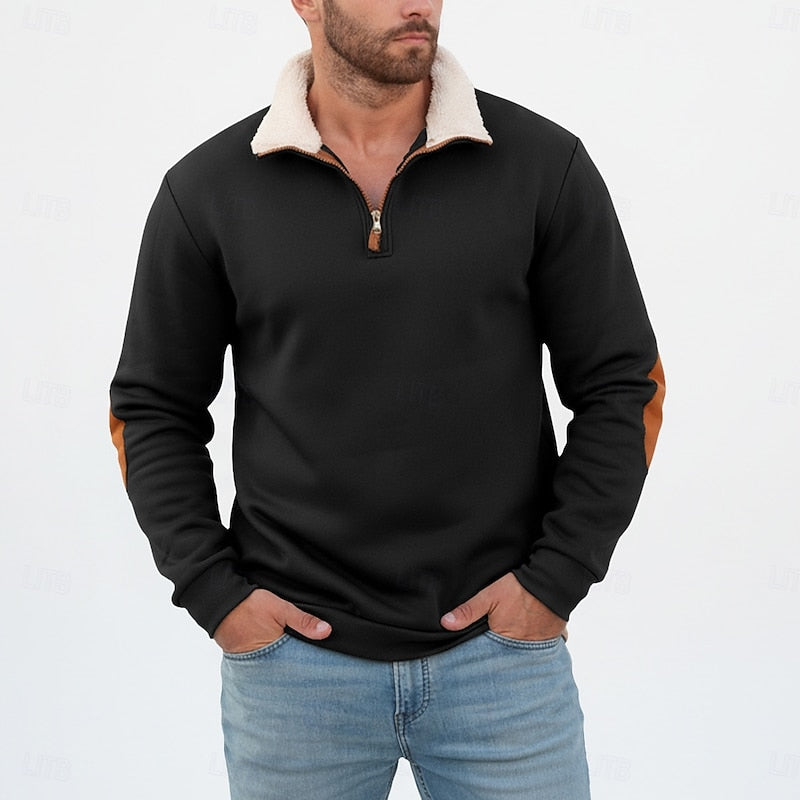Men's Half-Zip Sweatshirt with Sherpa Collar