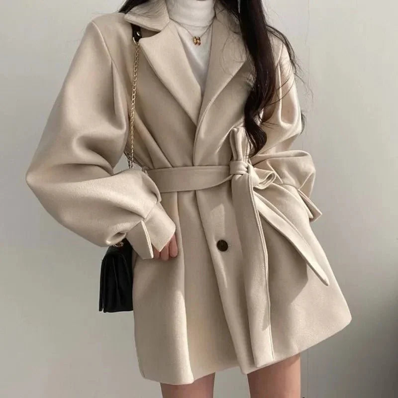 Women’s Belted Pleated Coat