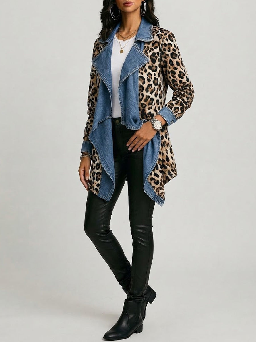 Women’s Jacket with Denim Trim and Pockets