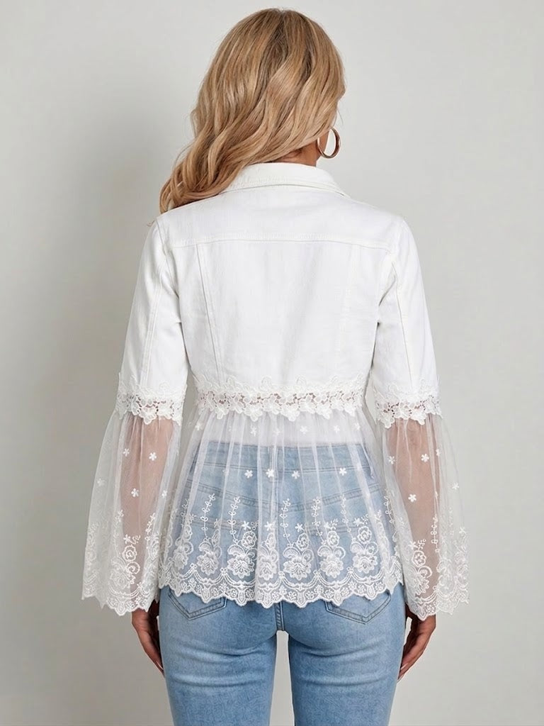 Women’s Jacket with Denim Trim and Pockets