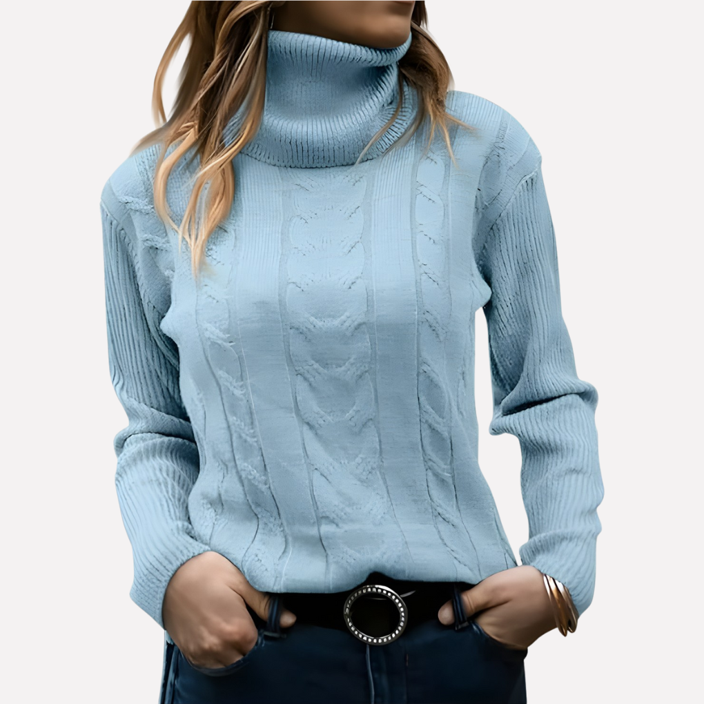 Women’s Cable Knit Turtleneck Sweater