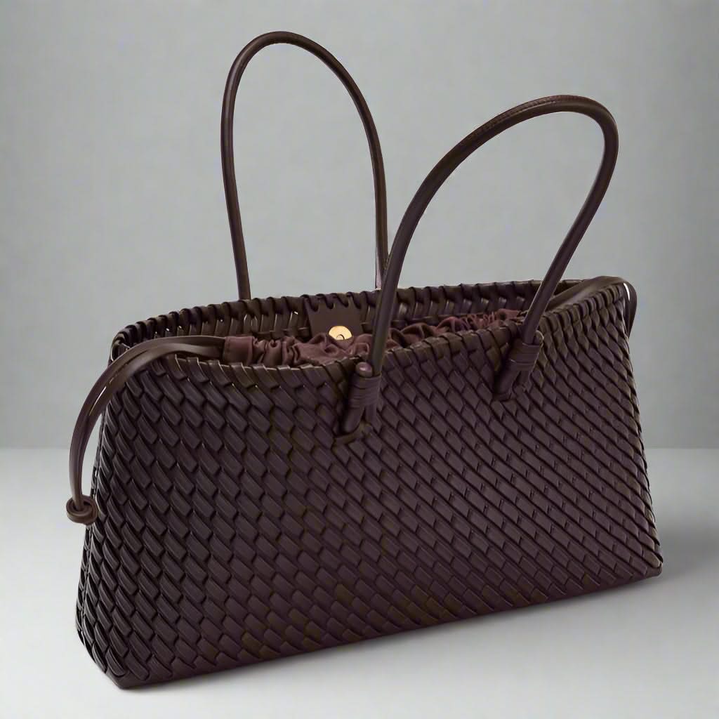 Women's Woven Tote Bag with Top Handles
