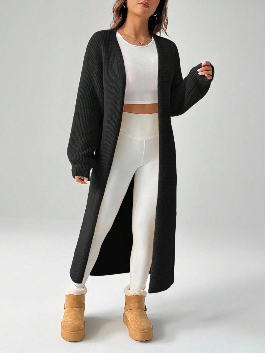 Women's Ribbed Knit Button-Front Cardigan