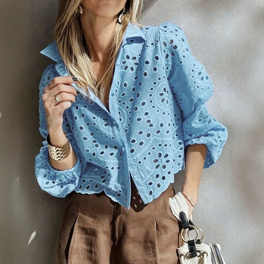 Women's Eyelet Embroidered Blouse