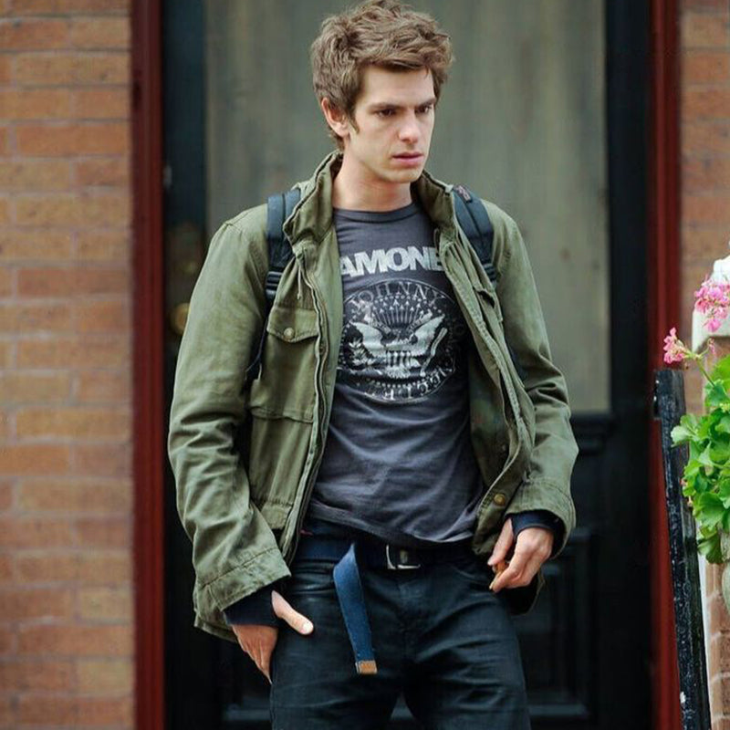 Men's Vintage-Style Field Jacket with Drawstring Waist