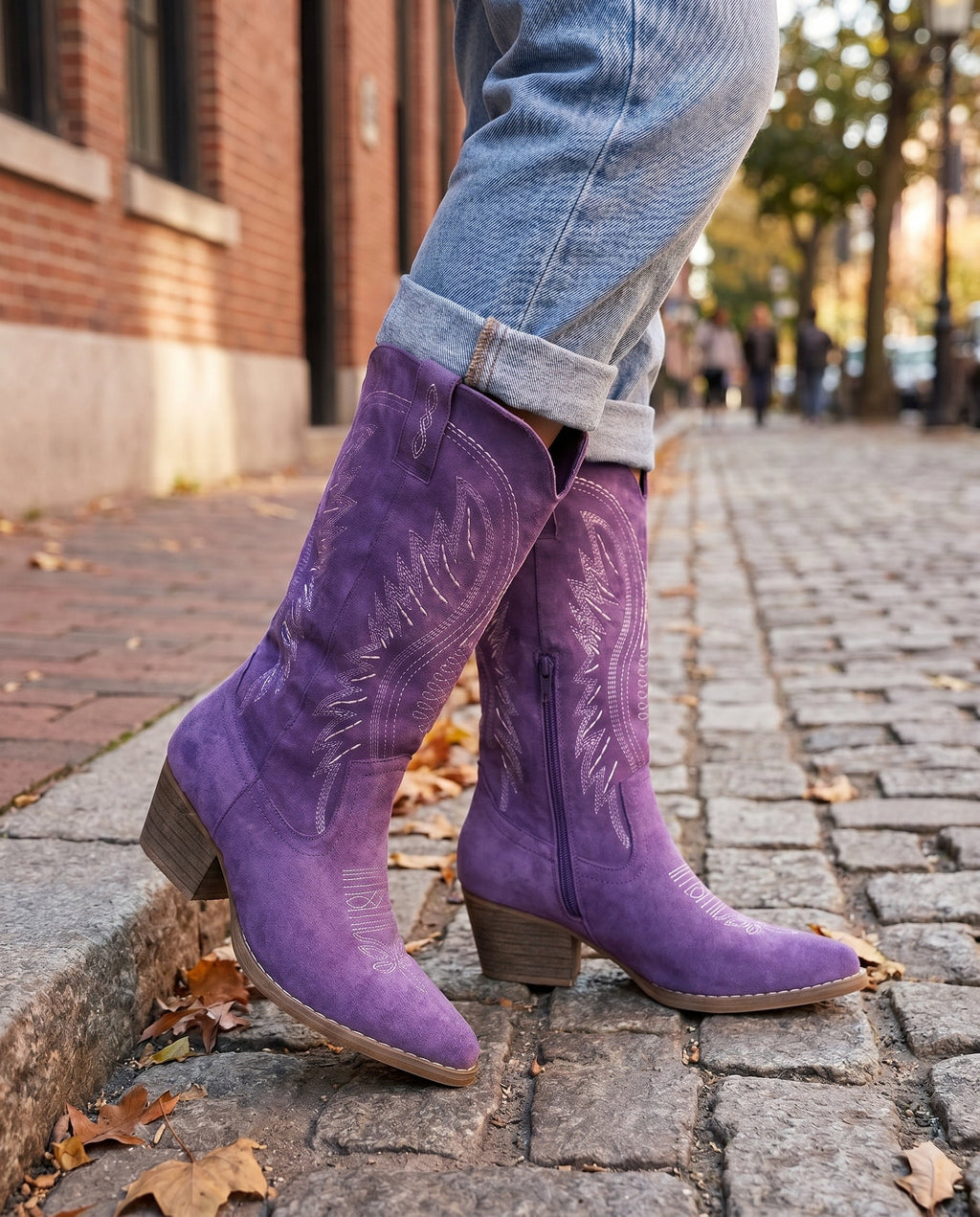 Women's Embroidered Western Knee-High Cowboy Boots