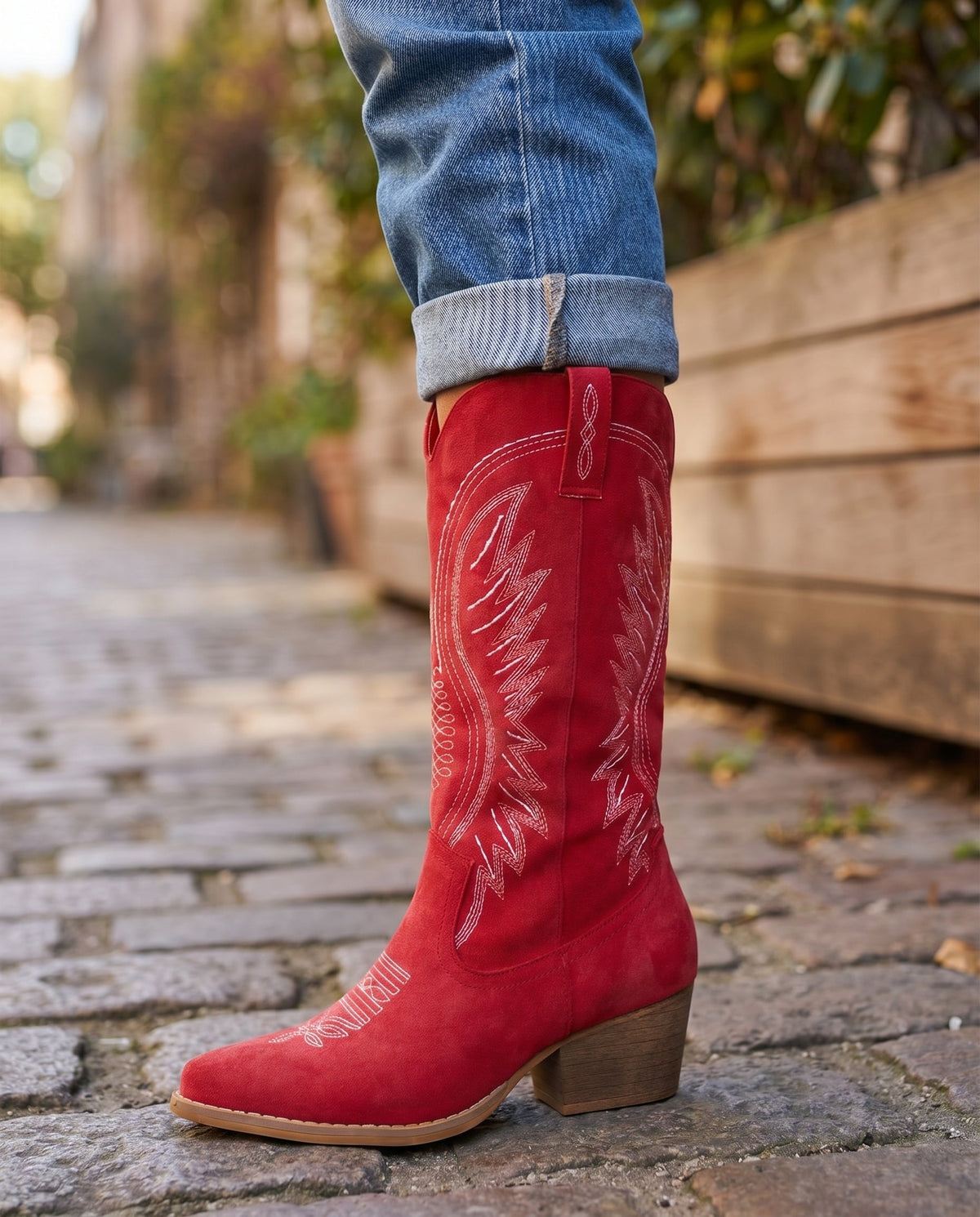 Women's Embroidered Western Knee-High Cowboy Boots