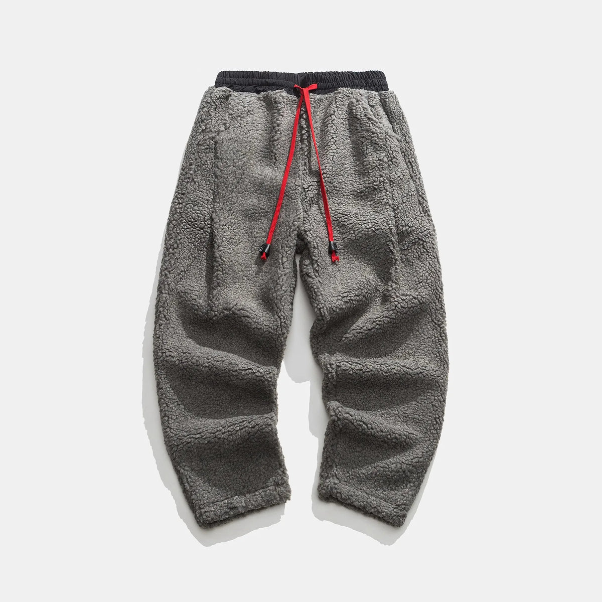 Men's Sherpa Fleece Jogger Pants with Contrast Drawstring